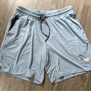 Goat Men's Athletic Blue Performance Shorts with Elastic Waist and Drawstring